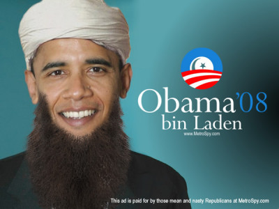 obama bin laden bumper sticker. and Obama Supporter.